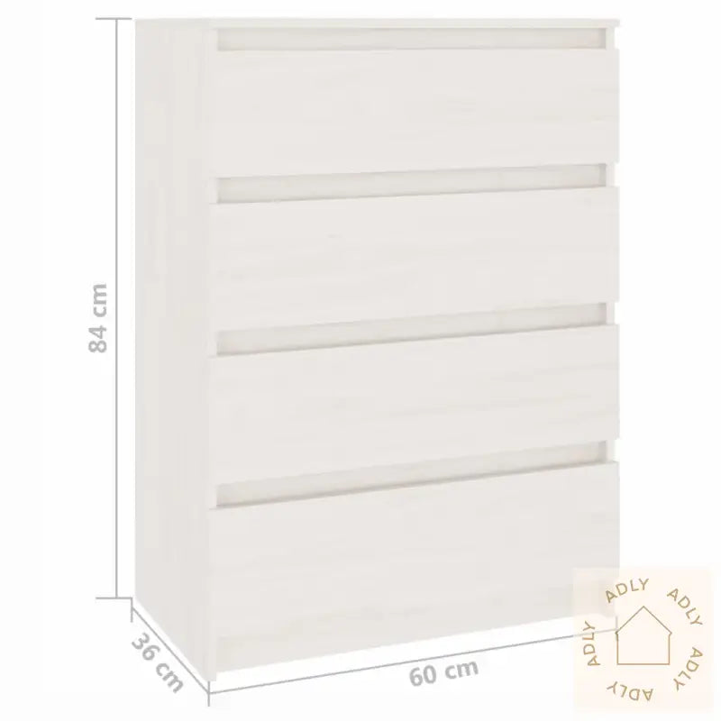 Sideskap Hvit 60X36X84 Cm Heltre Furu