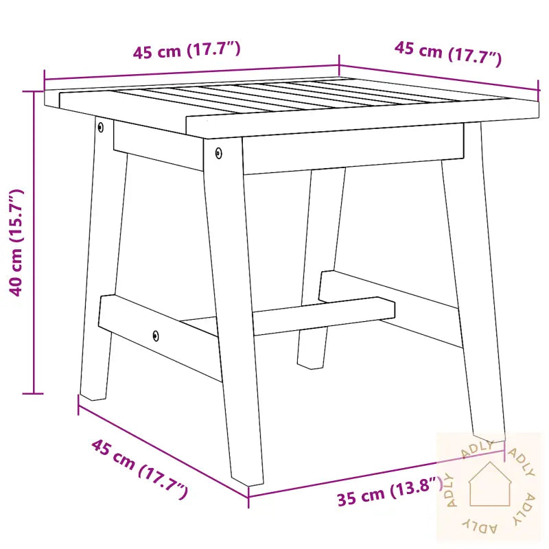 Sidebord 45X45X40 Cm Massivt Tremøbel Akasietre