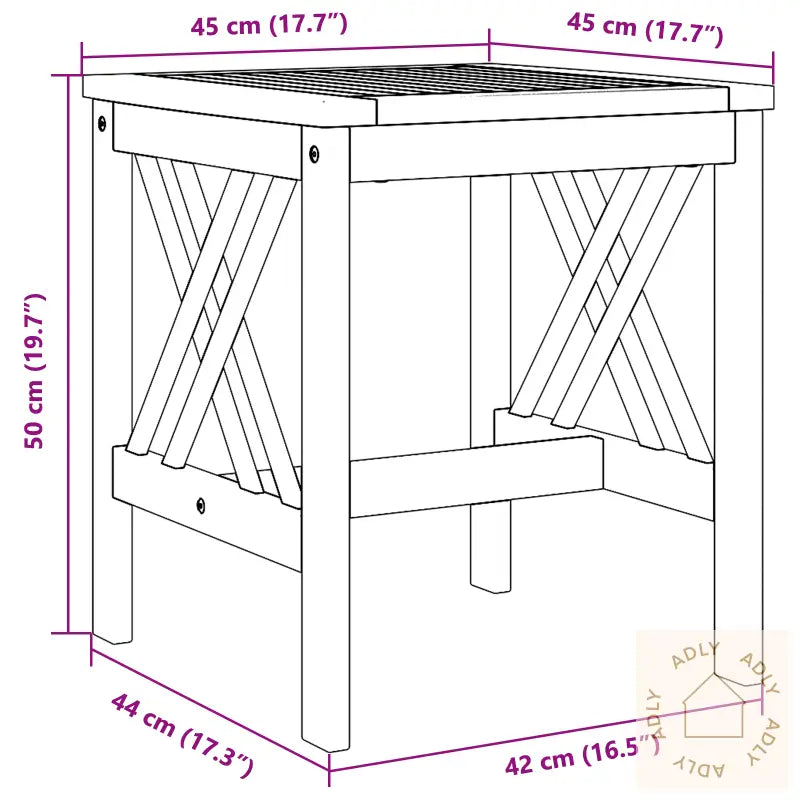 Hagebord Brun 45X45X50 Cm Solid Akasietre