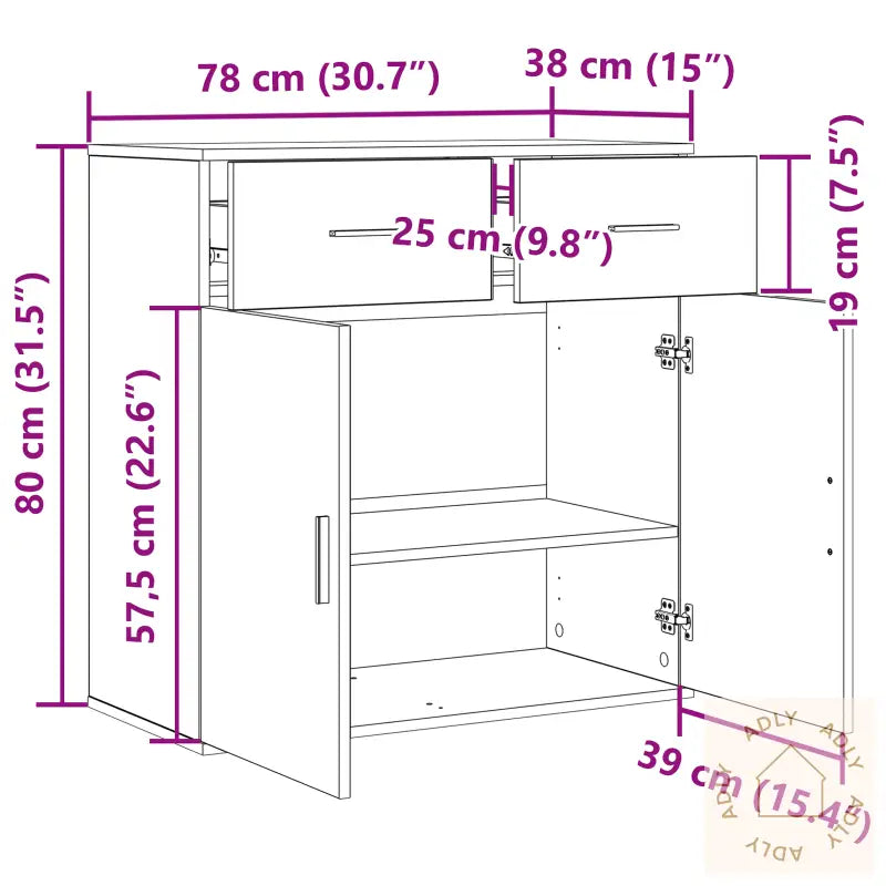 Serviesskap Gammelt Tre 79 X 38 X 80 Cm Konstruert Tre