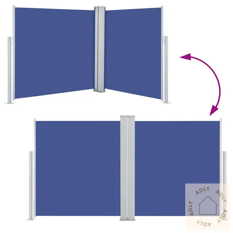 Uttrekkbar Sidemarkise 100X600 Cm Blå