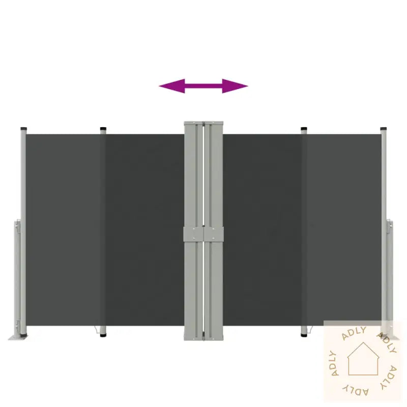 Uttrekkbar Sidemarkise Svart 140X1200 Cm