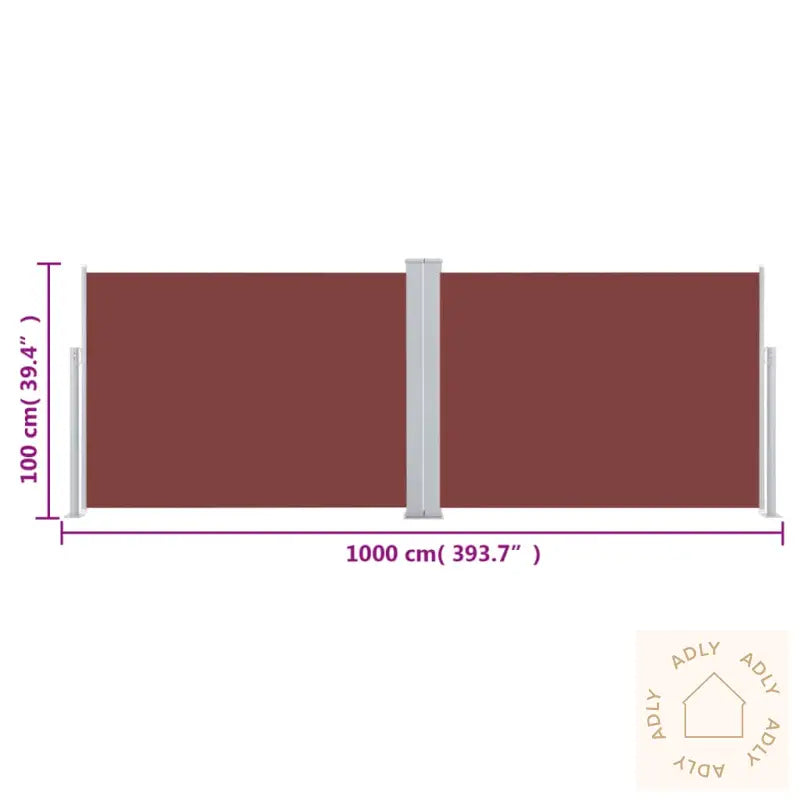 Uttrekkbar Sidemarkise 100X1000 Cm Brun