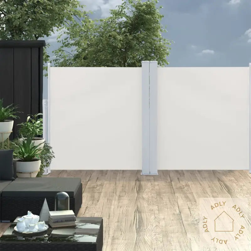Uttrekkbar Sidemarkise 120X600 Cm Kremhvit
