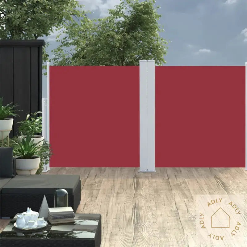 Uttrekkbar Sidemarkise 100X600 Cm Rød