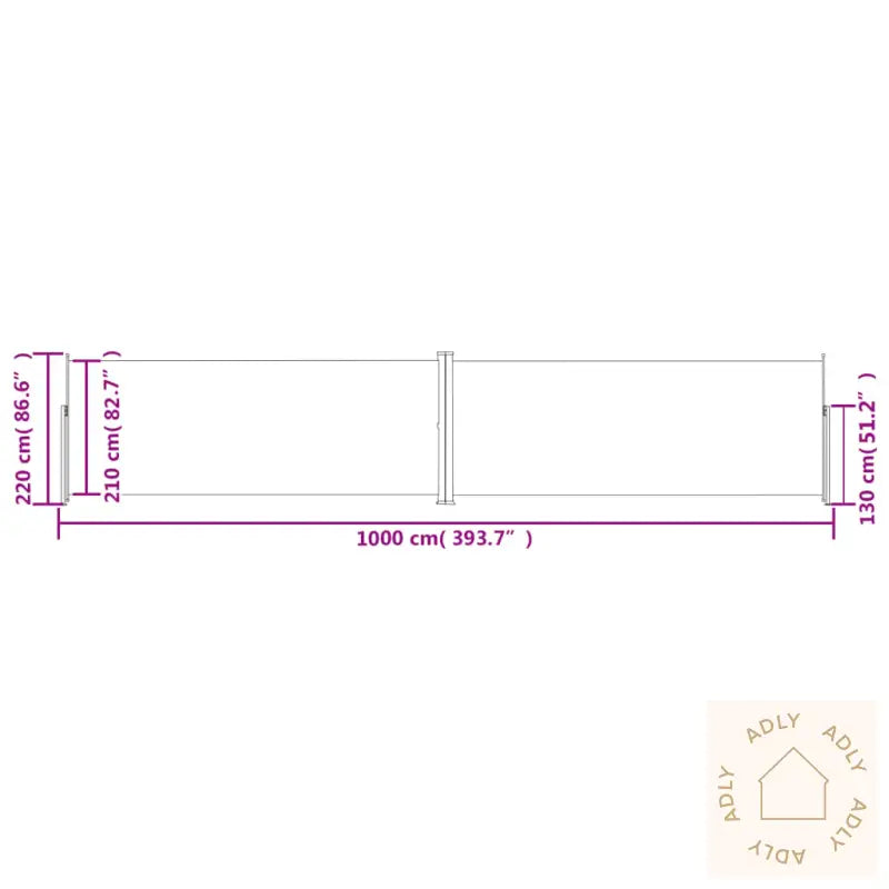 Uttrekkbar Sidemarkise 220X1000 Cm Svart