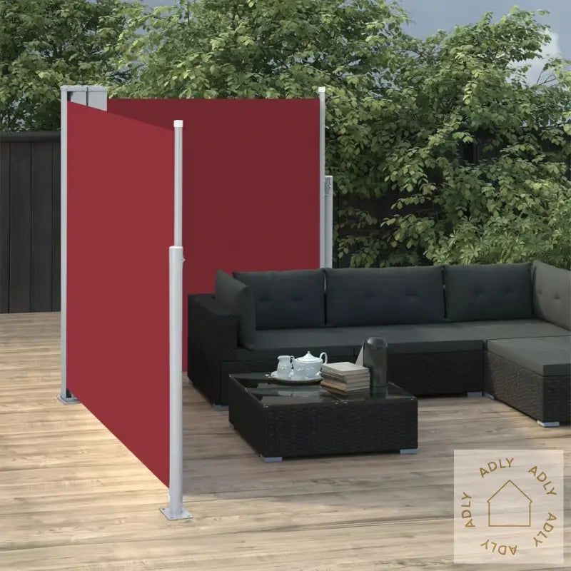 Uttrekkbar Sidemarkise Rød 160X600 Cm
