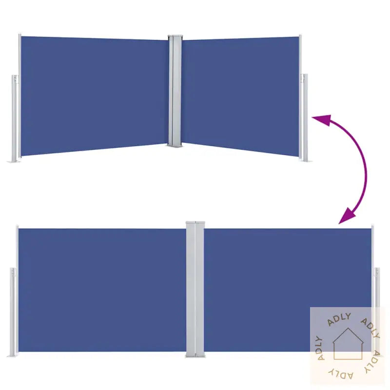 Uttrekkbar Sidemarkise 120X1000 Cm Blå