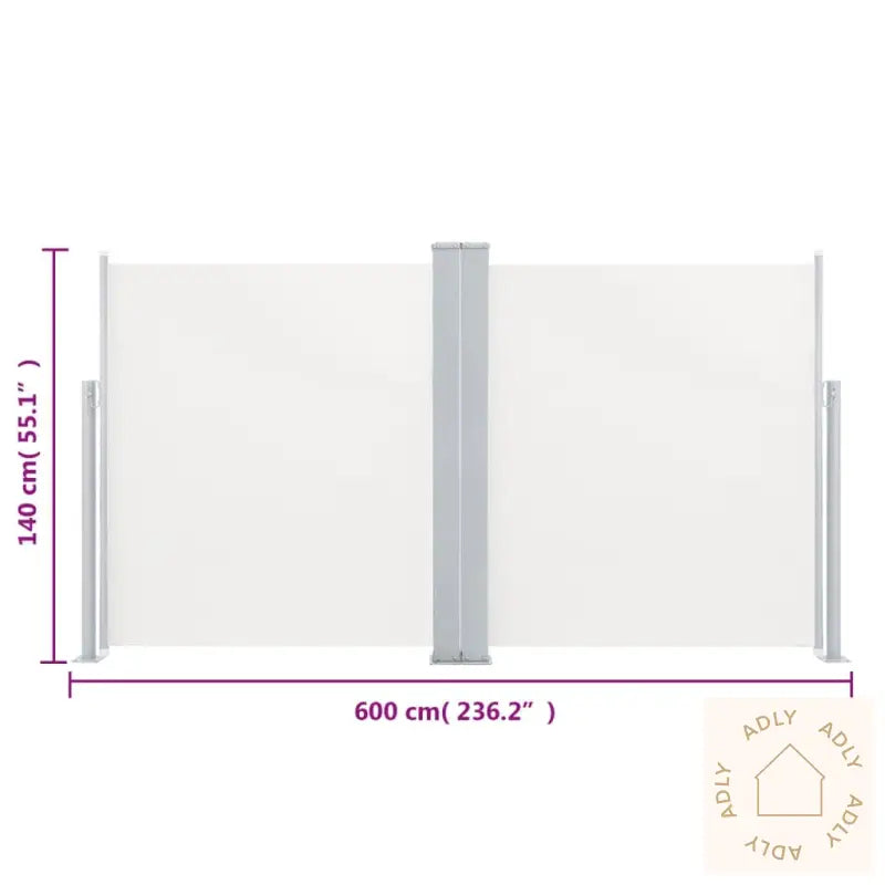 Uttrekkbar Sidemarkise 140X600 Cm Kremhvit