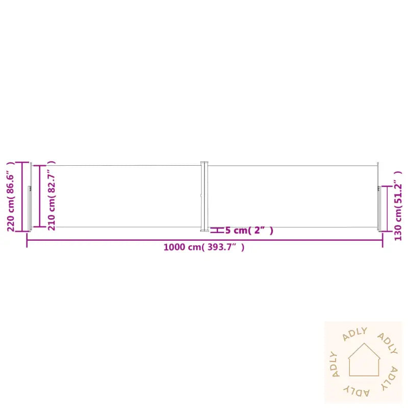 Uttrekkbar Sidemarkise 220X1000 Cm Antrasitt