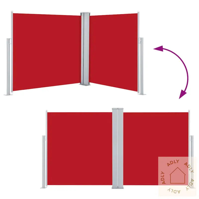 Uttrekkbar Sidemarkise 160X600 Cm Rød