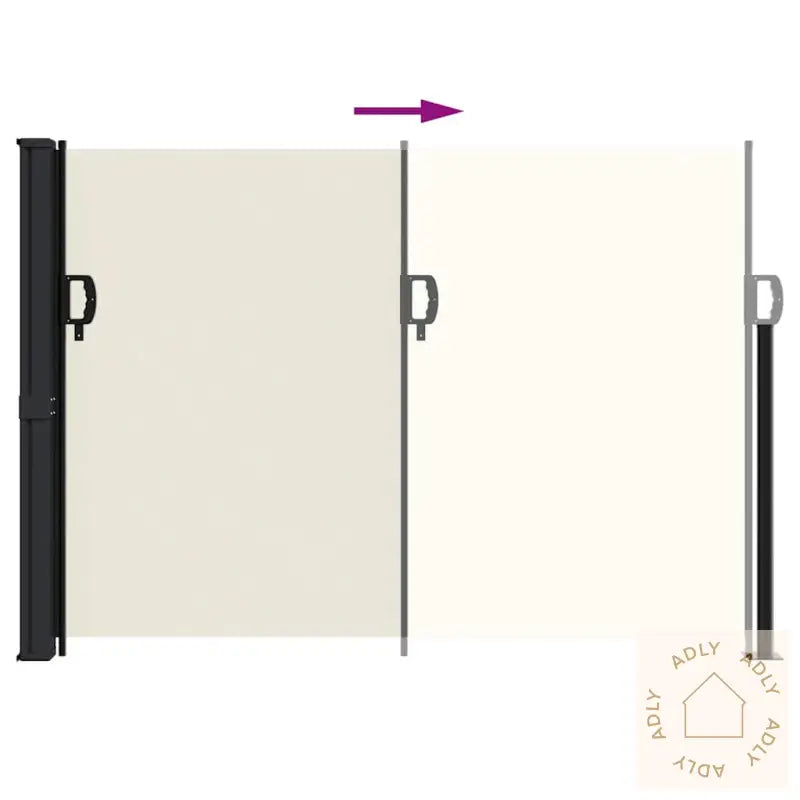 Uttrekkbar Sidemarkise 140X600 Cm Kremhvit