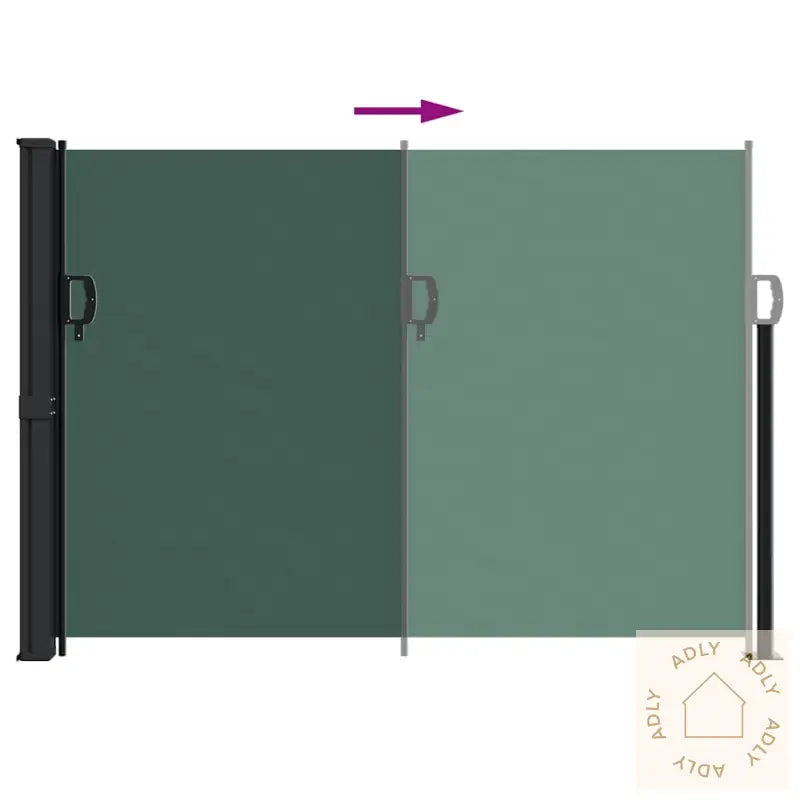 Uttrekkbar Sidemarkise Mørkegrønn 140X600 Cm