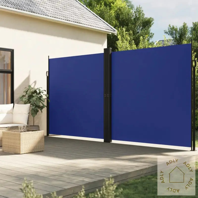 Uttrekkbar Sidemarkise Blå 200X600 Cm