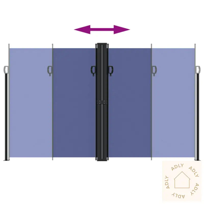 Uttrekkbar Sidemarkise 200X1000 Cm Blå