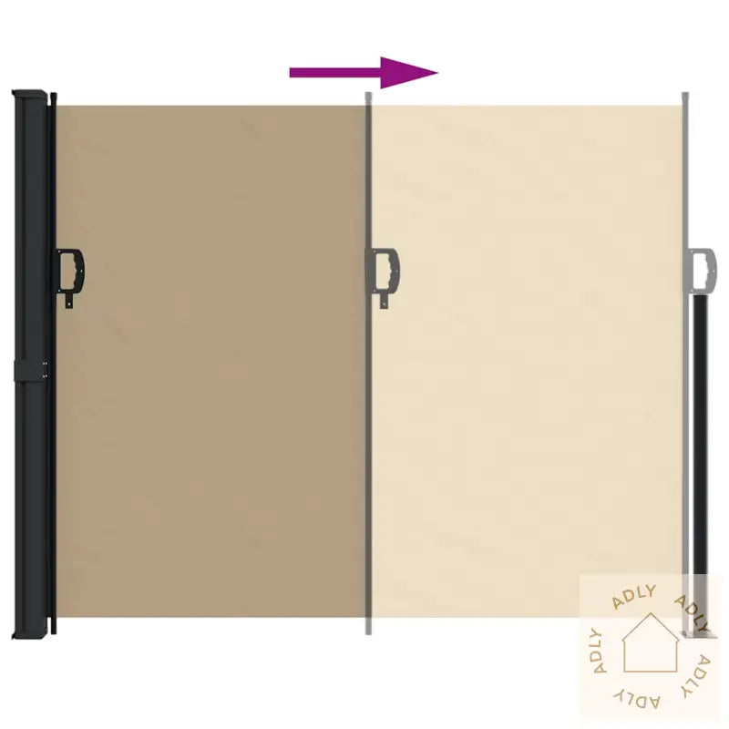 Uttrekkbar Sidemarkise Beige 160X600 Cm