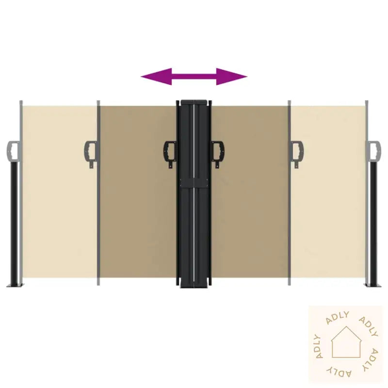 Uttrekkbar Sidemarkise 120X1000 Cm Beige