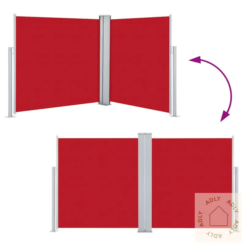 Uttrekkbar Sidemarkise 170X600 Cm Rød