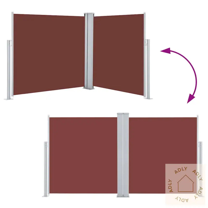Uttrekkbar Sidemarkise 120X600 Cm Brun