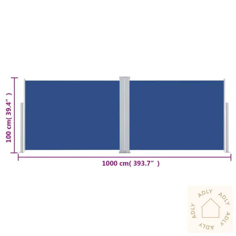 Uttrekkbar Sidemarkise 100X1000 Cm Blå