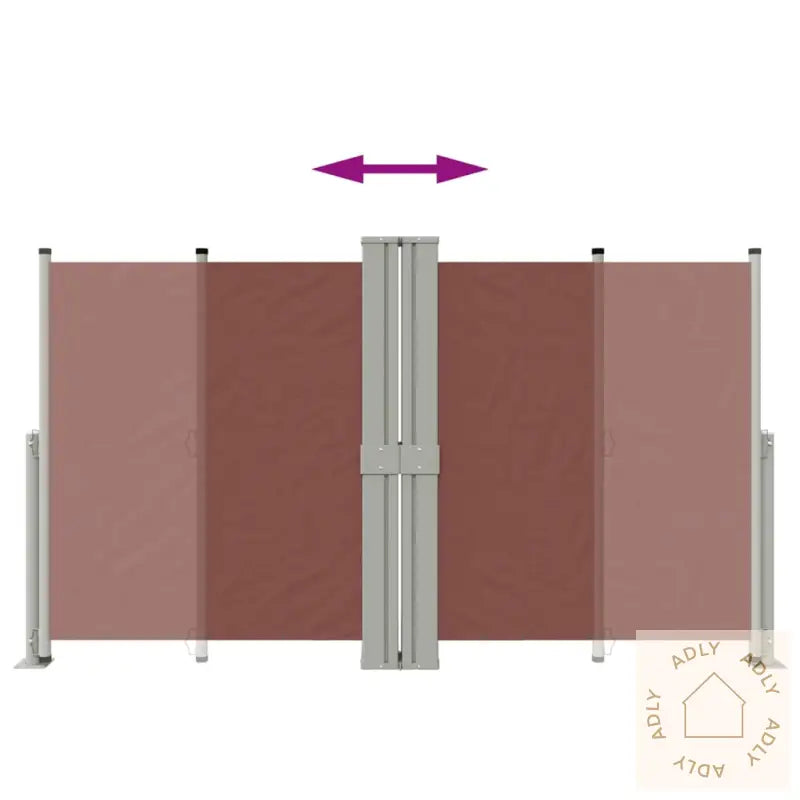 Uttrekkbar Sidemarkise Brun 140X1200 Cm