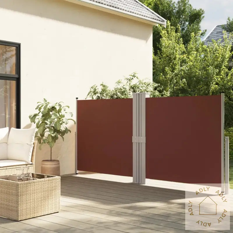 Uttrekkbar Sidemarkise Brun 140X1200 Cm