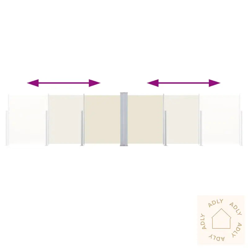 Uttrekkbar Sidemarkise 100X600 Cm Kremhvit
