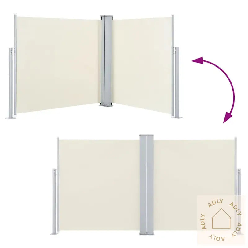 Uttrekkbar Sidemarkise 100X600 Cm Kremhvit