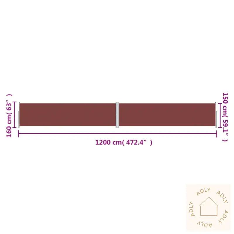 Uttrekkbar Sidemarkise 160X1200 Cm Brun