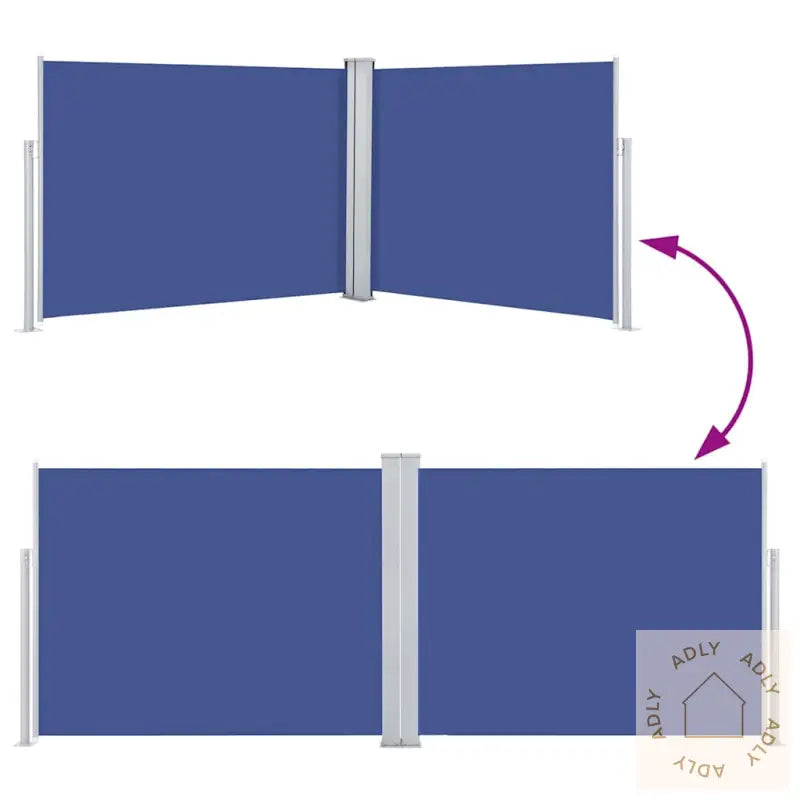 Uttrekkbar Sidemarkise 140X1000 Cm Blå