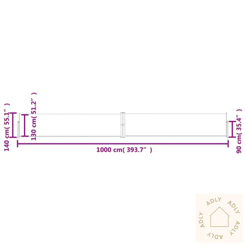 Uttrekkbar Sidemarkise 140X1000 Cm Brun