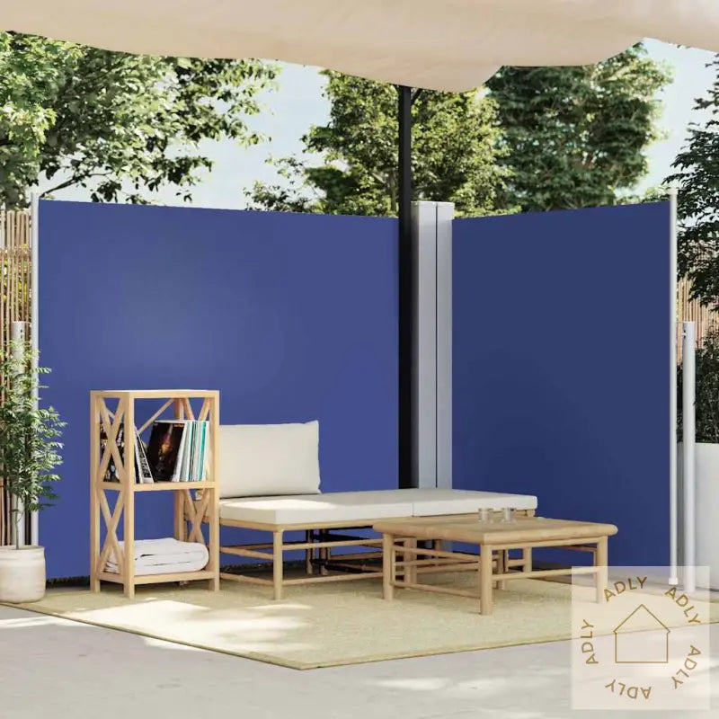 Uttrekkbar Sidemarkise 180X600 Cm Blå