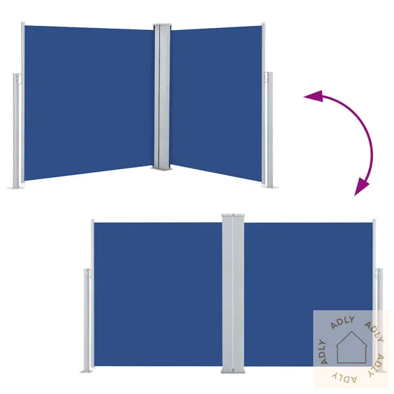 Uttrekkbar Sidemarkise 160X600 Cm Blå