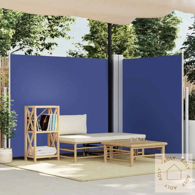 Uttrekkbar Sidemarkise 160X600 Cm Blå