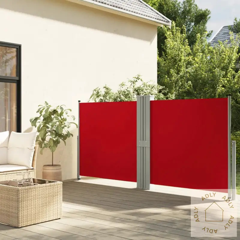 Uttrekkbar Sidemarkise Rød 140X1200 Cm