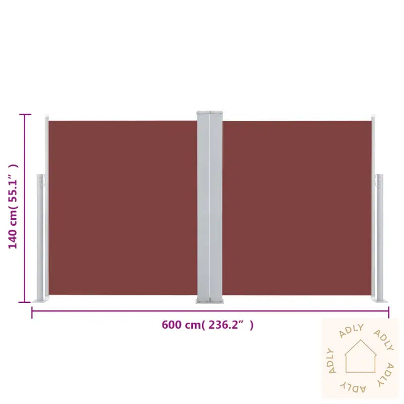 Uttrekkbar Sidemarkise 140X600 Cm Brun
