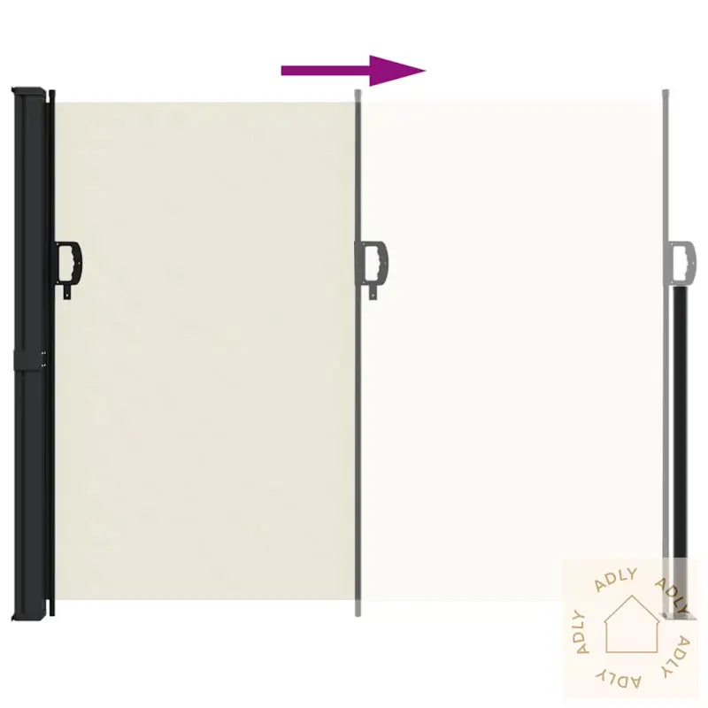 Uttrekkbar Sidemarkise Kremhvit 160X600 Cm