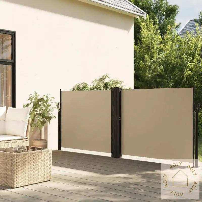 Uttrekkbar Sidemarkise Beige 140X600 Cm
