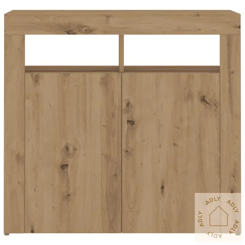 Skjenk Med Led-Lys Artisan Eik 80X35X75 Cm Konstruert Tre