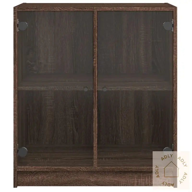 Sideskap Med Glassdører Brun Eik 68X37X75,5 Cm