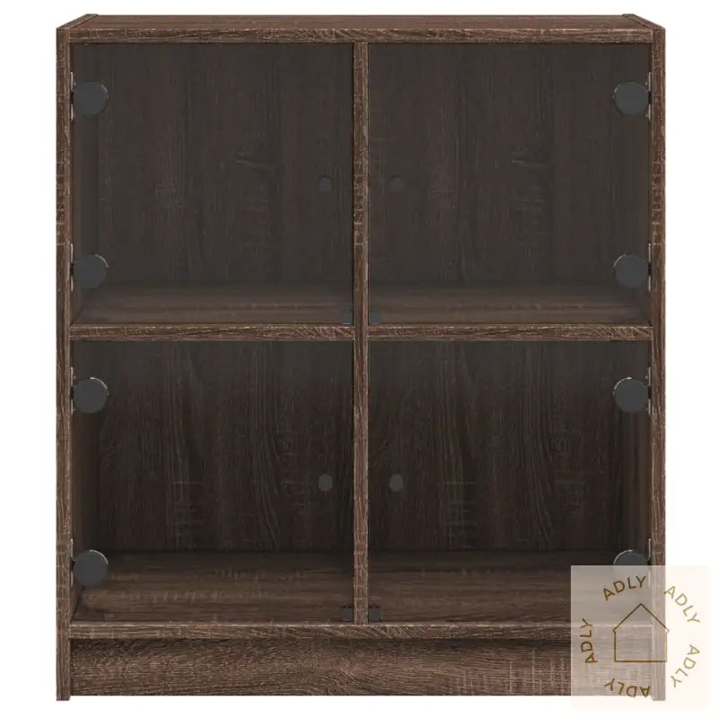 Sideskap Med Glassdører Brun Eik 68X37X75,5 Cm