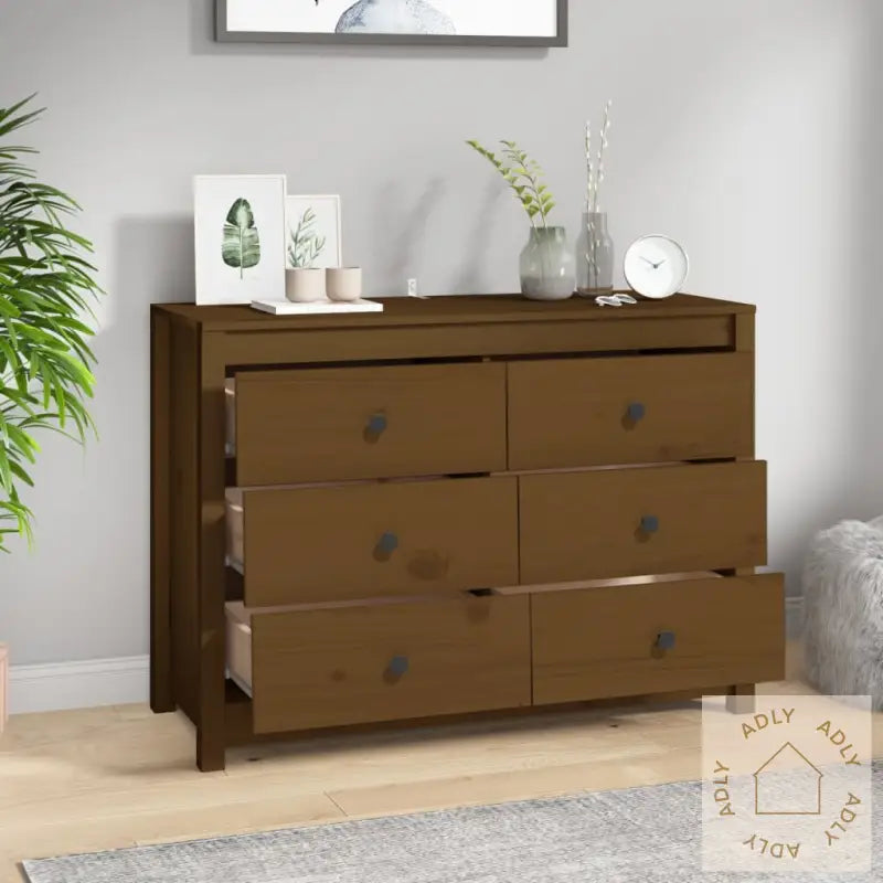 Sideskap Honningbrun 100X40X72 Cm Heltre Furu