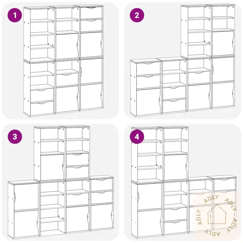 Sideskap 6 Stk Odda 40X24X79 Cm Heltre Furu