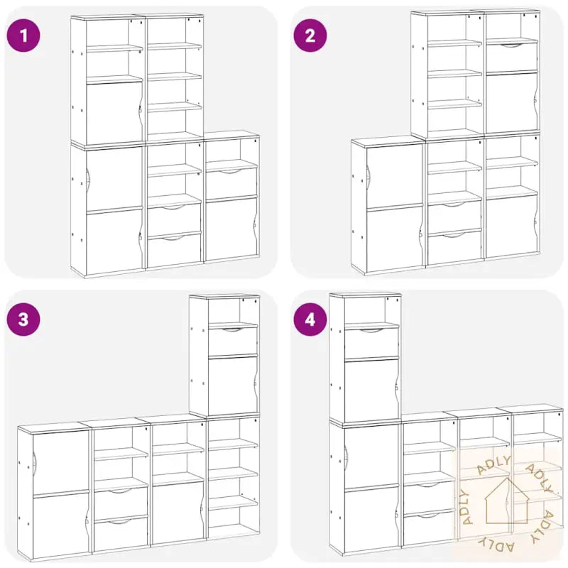 Sideskap 5 Stk Odda Hvit 40X24X79 Cm Heltre Furu
