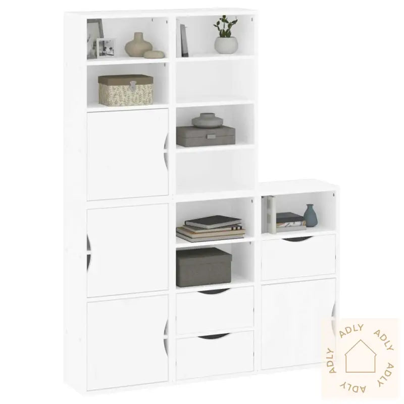 Sideskap 5 Stk Odda Hvit 40X24X79 Cm Heltre Furu