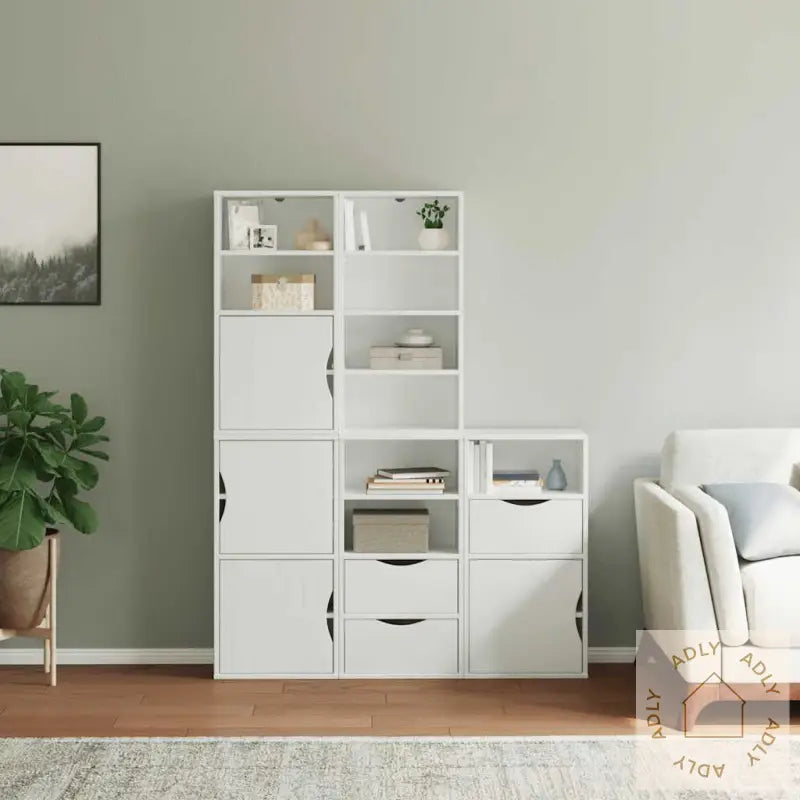 Sideskap 5 Stk Odda Hvit 40X24X79 Cm Heltre Furu