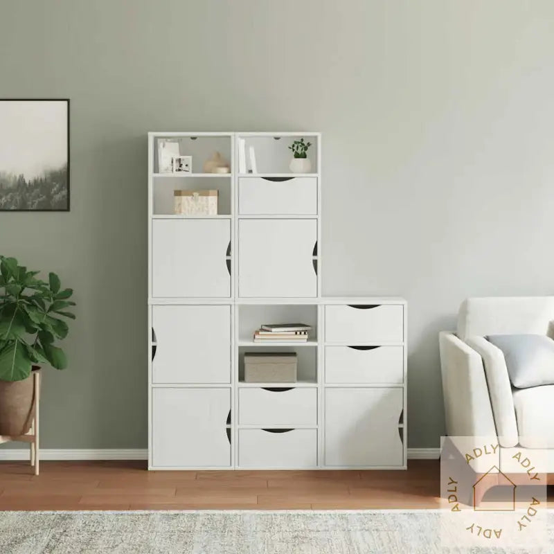 Sideskap 5 Stk Odda Hvit 40X24X79 Cm Heltre Furu