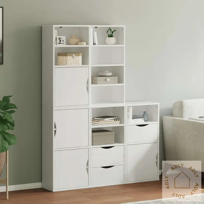 Sideskap 5 Stk Odda Hvit 40X24X79 Cm Heltre Furu