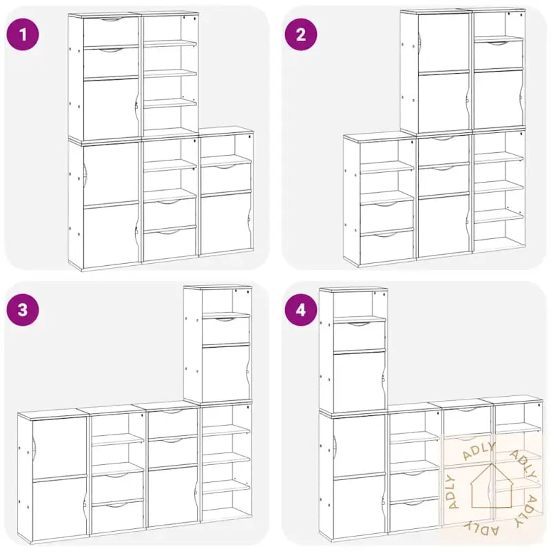 Sideskap 5 Stk Odda 40X24X79 Cm Heltre Furu