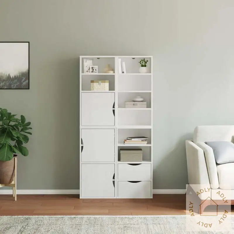 Sideskap 4 Stk Odda Hvit 40X24X79 Cm Heltre Furu